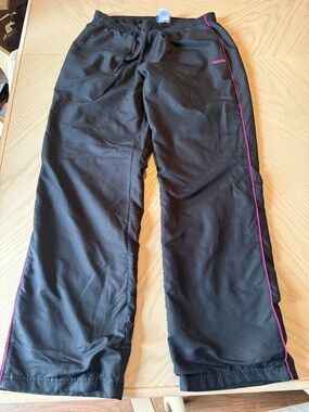 Reebok Black Track Pants with Pink Side Piping